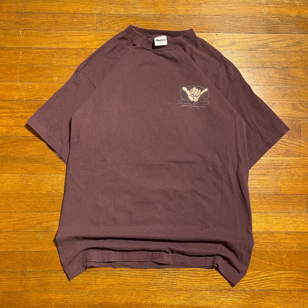 Vintage Hang Loose Maui T-Shirt Murina Maroon Mens Large Made in USA 90s